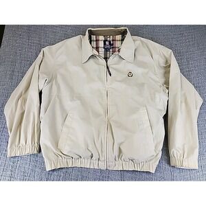 Vintage Ralph Lauren Chaps Flannel Lined Chore Jacket Men's Size XL Tan Beige